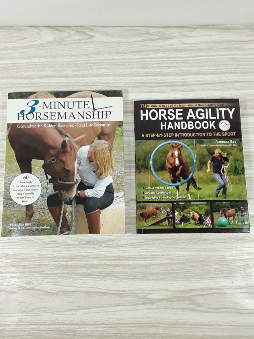 2 Book Lot- 3-Minute Horsemanship, Horse Agility Handbook Vanessa Bee equestrian